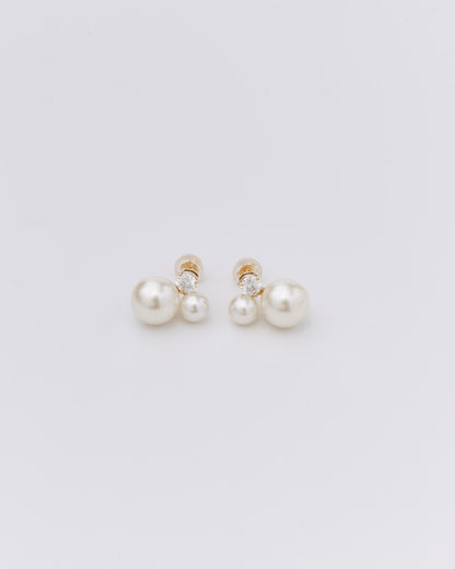 What I want to inherit Pearl earrings-3WAYピアスパールミックス(K10/K18)