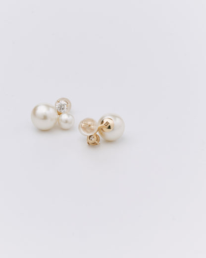 What I want to inherit Pearl earrings-3WAYピアスパールミックス(K10/K18)