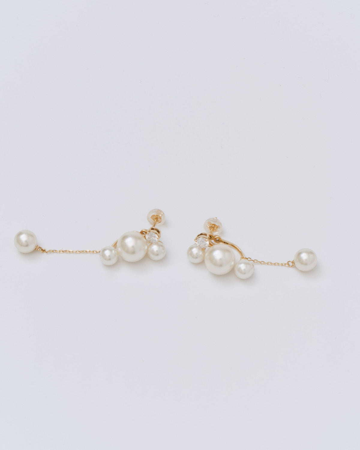 What I want to inherit Pearl earrings-3WAYピアスパールミックス(K10/K18)