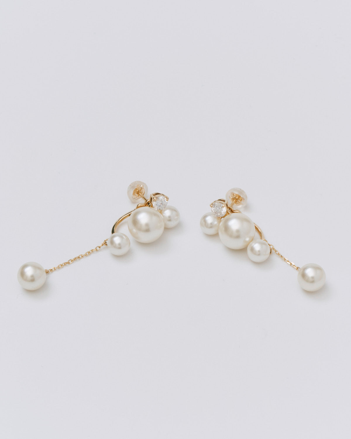 What I want to inherit Pearl earrings-3WAYピアスパールミックス(K10/K18)