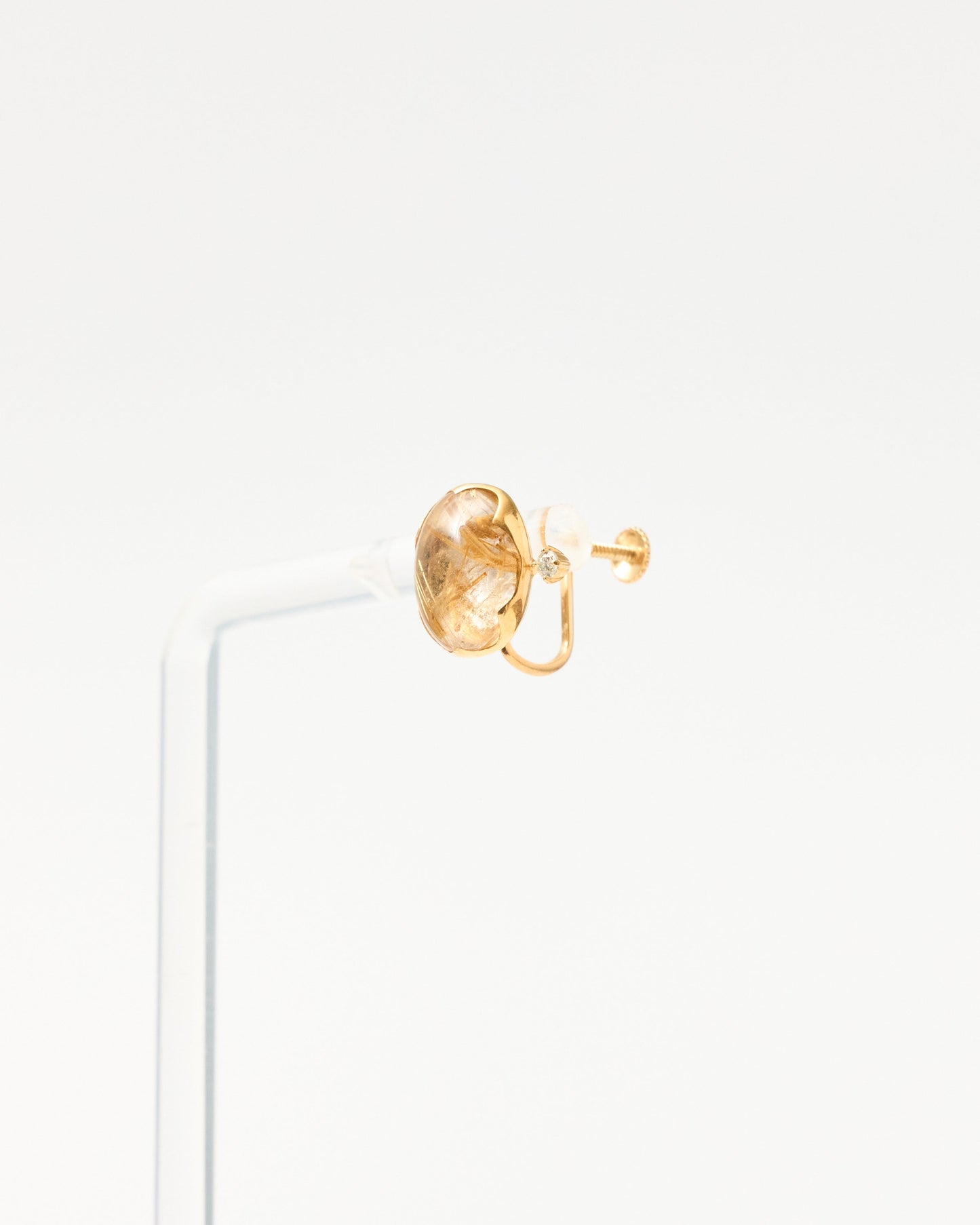 【ユーフォリア】ルチルクォーツ フリルイヤリング（片耳） #06