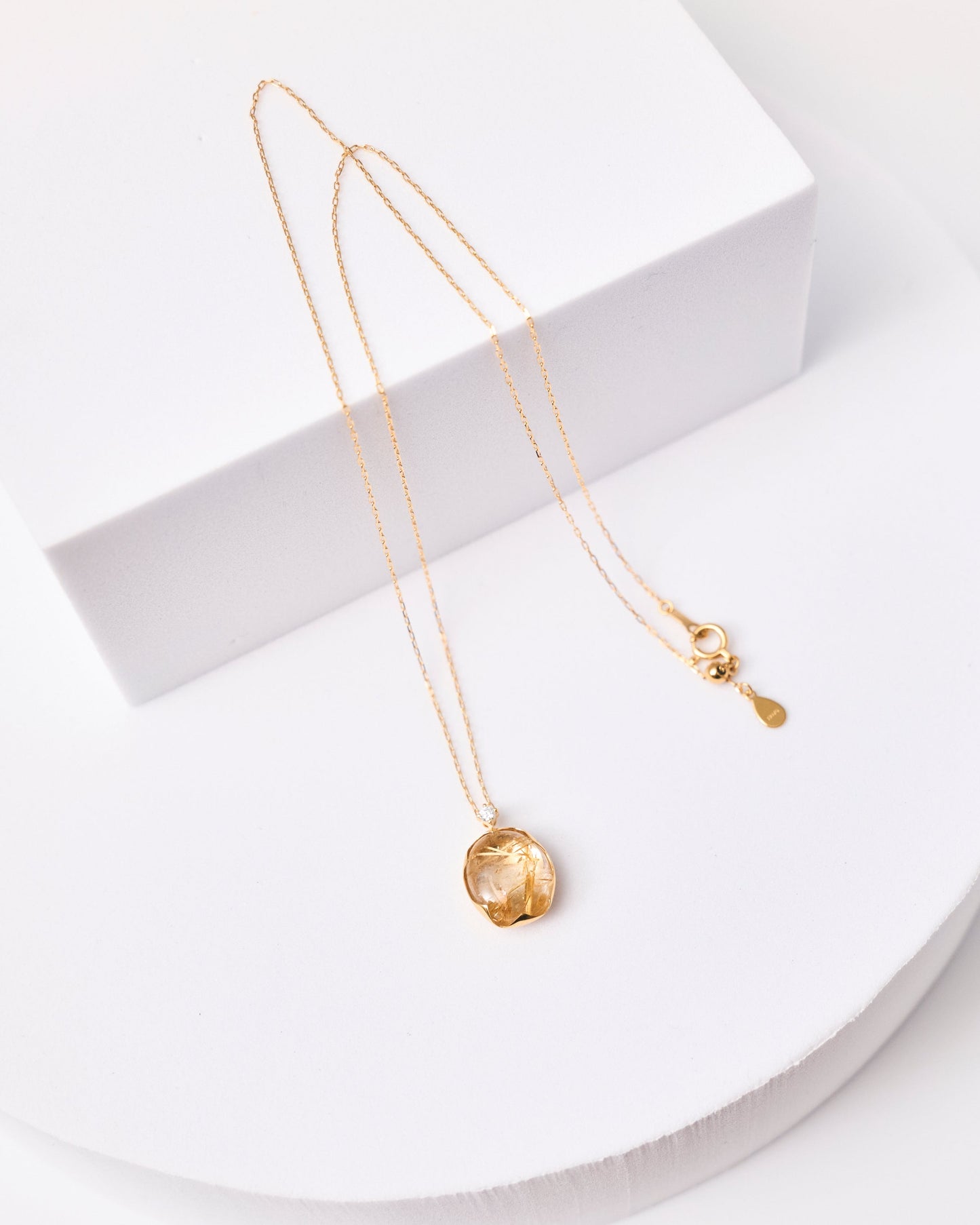 【ユーフォリア】ルチルクォーツ フリルネックレス #09