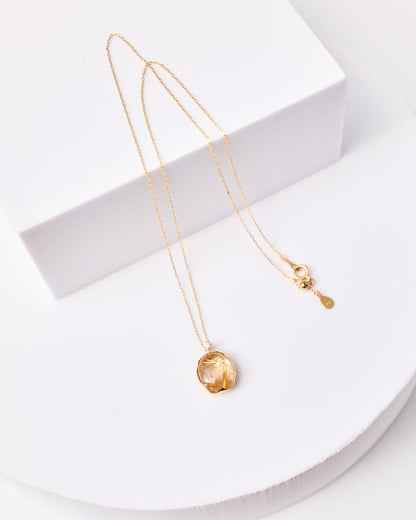 【ユーフォリア】ルチルクォーツ フリルネックレス #03